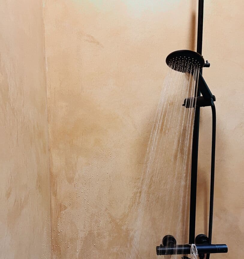 Tadelakt Shower — natural plaster project in Van Zandt, WA
